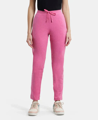 Jockey 1301 Women's Super Combed Cotton Elastane Stretch Slim Fit Trackpants with Side Pockets