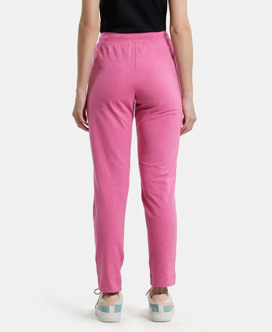 Jockey 1301 Women's Super Combed Cotton Elastane Stretch Slim Fit Trackpants with Side Pockets