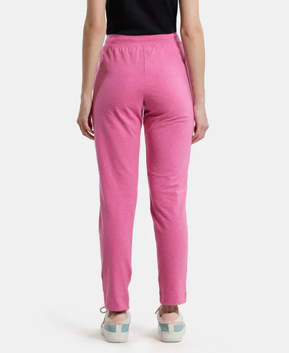 Jockey 1301 Women's Super Combed Cotton Elastane Stretch Slim Fit Trackpants with Side Pockets
