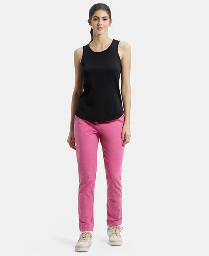 Jockey 1301 Women's Super Combed Cotton Elastane Stretch Slim Fit Trackpants with Side Pockets