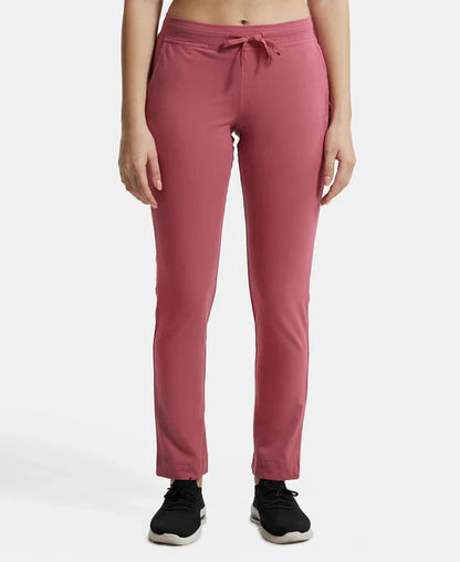 Jockey 1301 Women's Super Combed Cotton Elastane Stretch Slim Fit Trackpants with Side Pockets