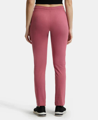 Jockey 1301 Women's Super Combed Cotton Elastane Stretch Slim Fit Trackpants with Side Pockets