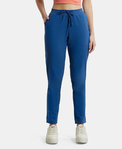 Jockey 1301 Women's Super Combed Cotton Elastane Stretch Slim Fit Trackpants with Side Pockets