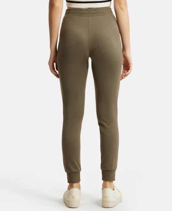 Jockey 1323 Women's Super Combed Cotton Elastane French Terry Slim Fit Joggers with Zipper Pockets