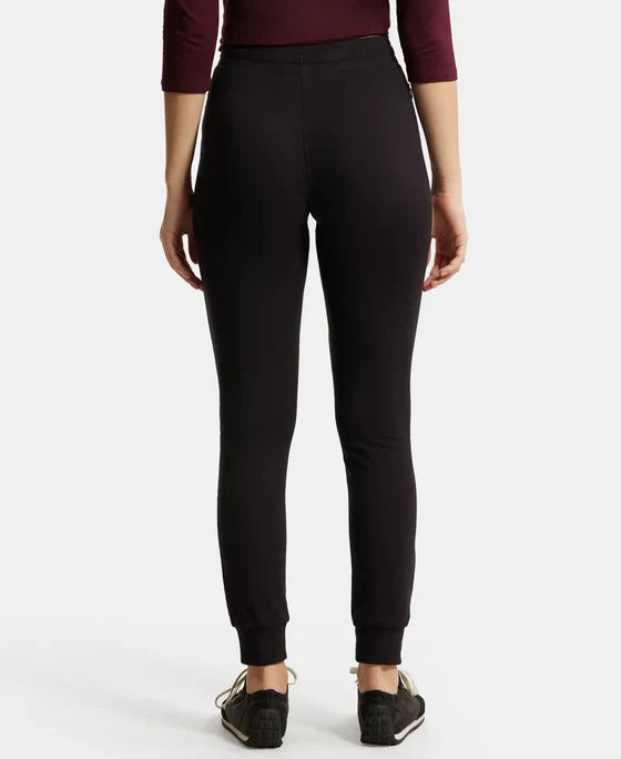 Jockey 1323 Women's Super Combed Cotton Elastane French Terry Slim Fit Joggers with Zipper Pockets