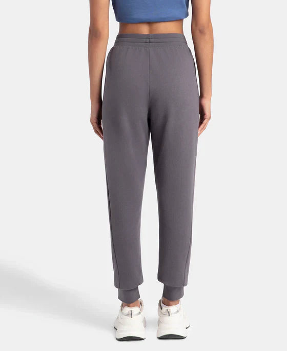 Jockey 1323 Women's Super Combed Cotton Elastane French Terry Slim Fit Joggers with Zipper Pockets