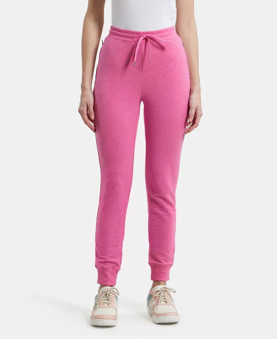 Jockey 1323 Women's Super Combed Cotton Elastane French Terry Slim Fit Joggers with Zipper Pockets