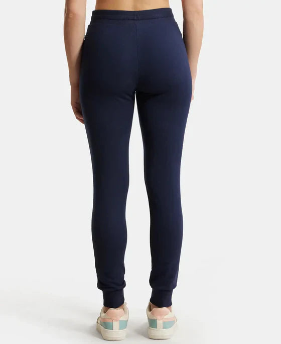 Jockey 1323 Women's Super Combed Cotton Elastane French Terry Slim Fit Joggers with Zipper Pockets