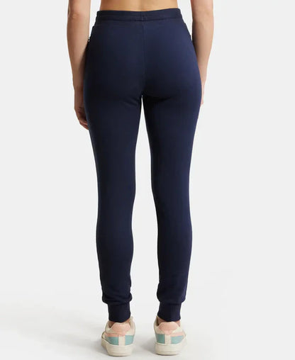 Jockey 1323 Women's Super Combed Cotton Elastane French Terry Slim Fit Joggers with Zipper Pockets