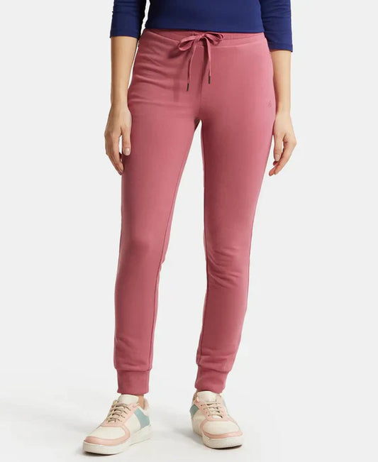 Jockey 1323 Women's Super Combed Cotton Elastane French Terry Slim Fit Joggers with Zipper Pockets