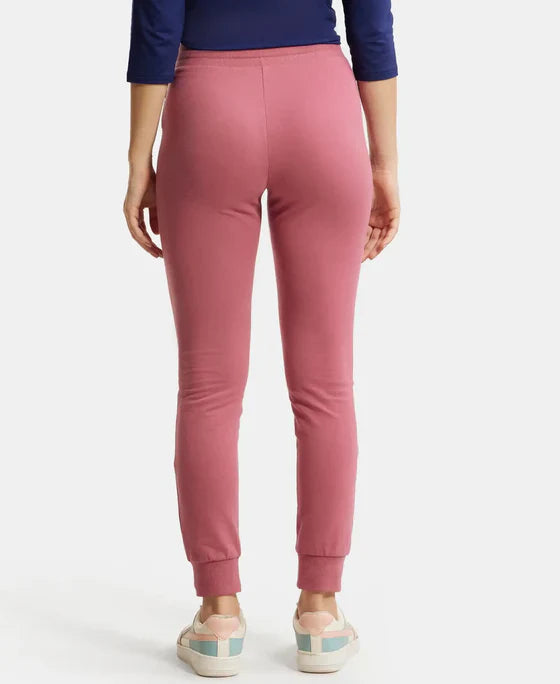 Jockey 1323 Women's Super Combed Cotton Elastane French Terry Slim Fit Joggers with Zipper Pockets
