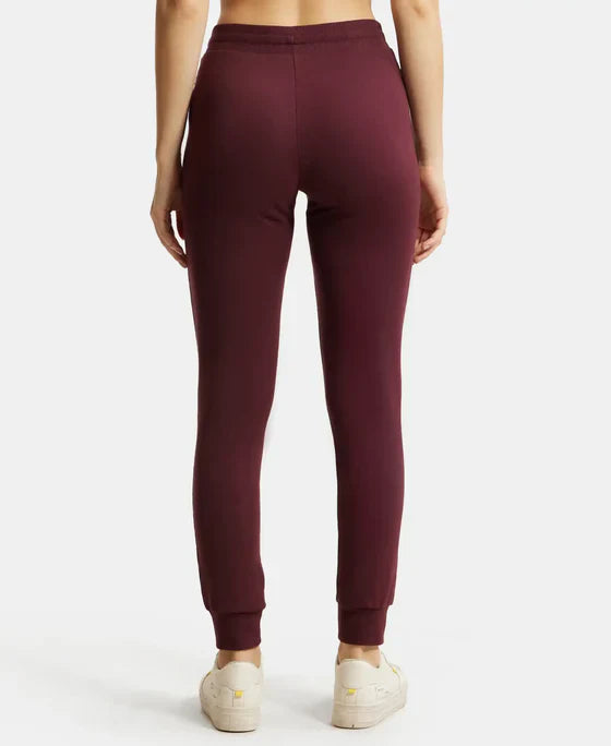 Jockey 1323 Women's Super Combed Cotton Elastane French Terry Slim Fit Joggers with Zipper Pockets