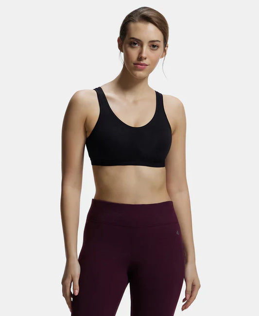 Jockey 1376 Women's Slip-On Active Bra - Wire-Free, Non-Padded, Seamless Double-Layered Sports & Everyday Comfort Bra