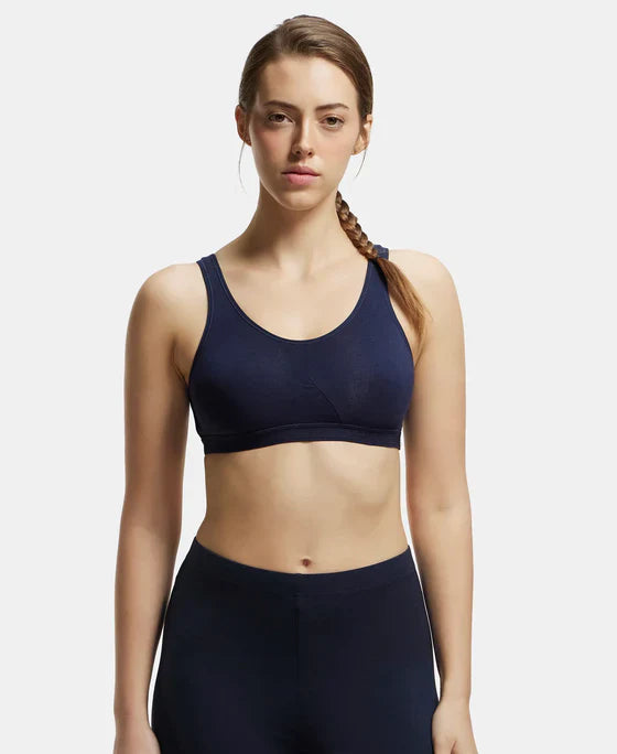 Jockey 1376 Women's Slip-On Active Bra - Wire-Free, Non-Padded, Seamless Double-Layered Sports & Everyday Comfort Bra