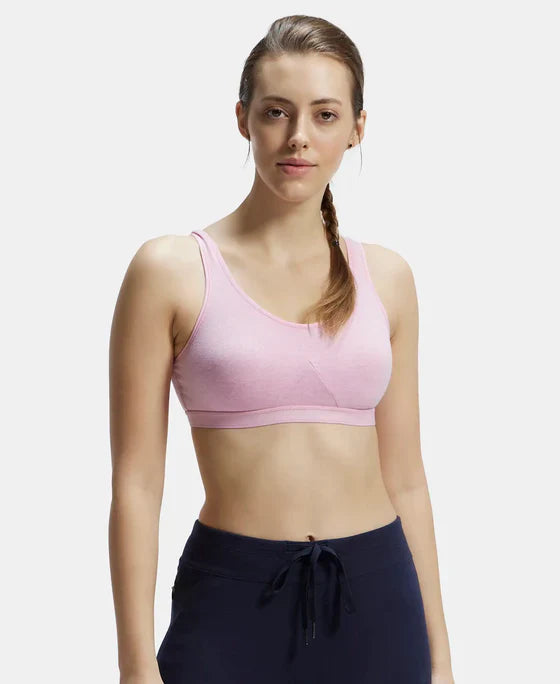 Jockey 1376 Women's Slip-On Active Bra - Wire-Free, Non-Padded, Seamless Double-Layered Sports & Everyday Comfort Bra