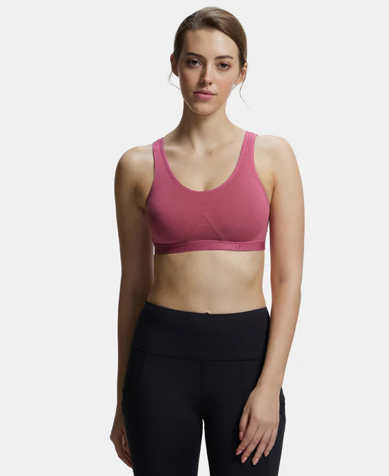 Jockey 1376 Women's Slip-On Active Bra - Wire-Free, Non-Padded, Seamless Double-Layered Sports & Everyday Comfort Bra