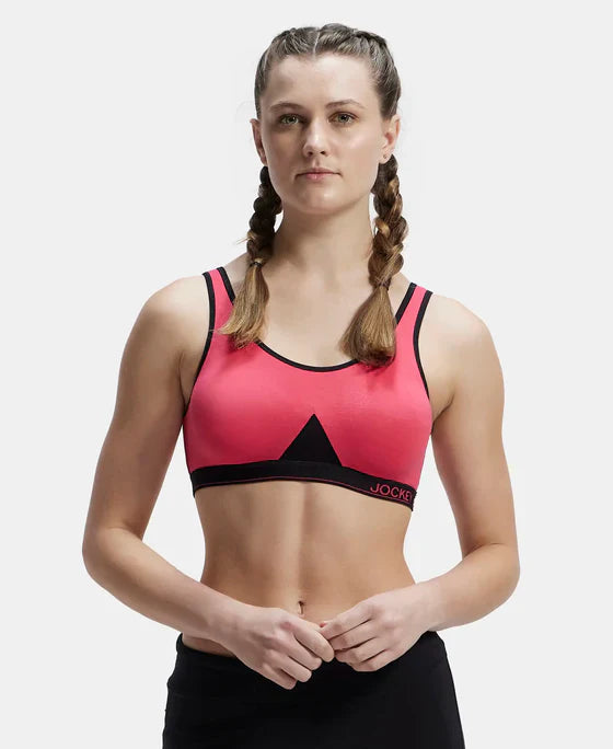 Jockey 1376 Women's Slip-On Active Bra - Wire-Free, Non-Padded, Seamless Double-Layered Sports & Everyday Comfort Bra