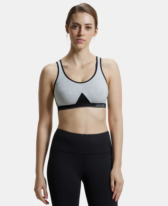 Jockey 1376 Women's Slip-On Active Bra - Wire-Free, Non-Padded, Seamless Double-Layered Sports & Everyday Comfort Bra