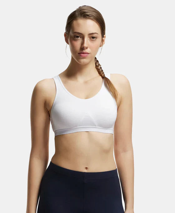 Jockey 1376 Women's Slip-On Active Bra - Wire-Free, Non-Padded, Seamless Double-Layered Sports & Everyday Comfort Bra