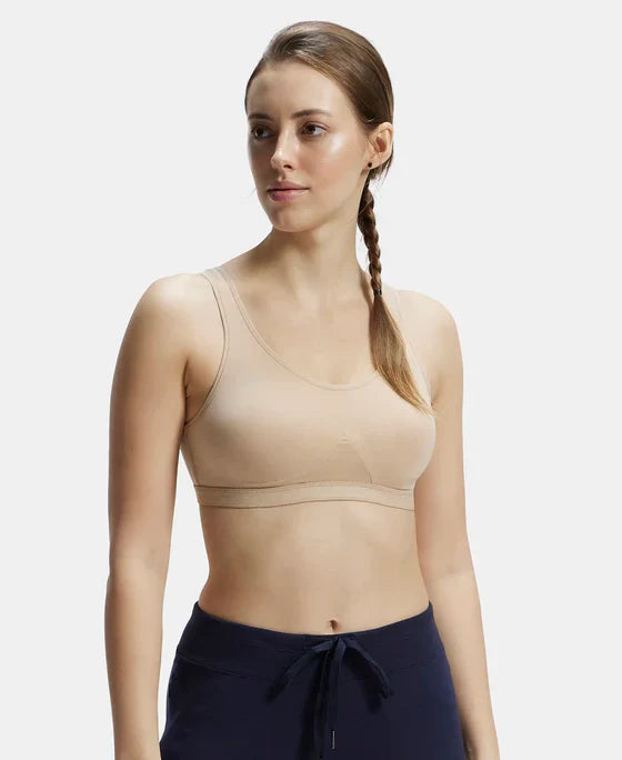 Jockey 1376 Women's Slip-On Active Bra - Wire-Free, Non-Padded, Seamless Double-Layered Sports & Everyday Comfort Bra