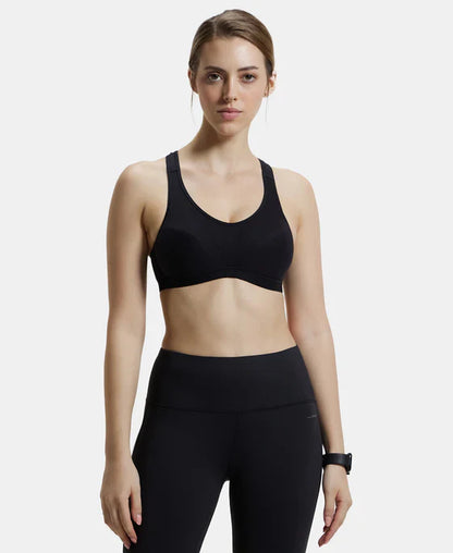 Jockey 1378 Women's Wirefree Padded Super Combed Cotton Elastane Stretch Full Coverage Racer Back Active Bra