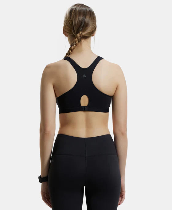 Jockey 1378 Women's Wirefree Padded Super Combed Cotton Elastane Stretch Full Coverage Racer Back Active Bra