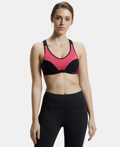 Jockey 1378 Women's Wirefree Padded Super Combed Cotton Elastane Stretch Full Coverage Racer Back Active Bra