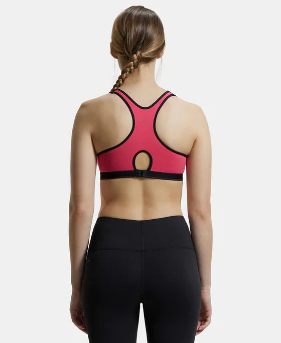 Jockey 1378 Women's Wirefree Padded Super Combed Cotton Elastane Stretch Full Coverage Racer Back Active Bra