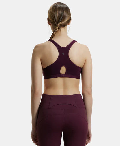 Jockey 1378 Women's Wirefree Padded Super Combed Cotton Elastane Stretch Full Coverage Racer Back Active Bra