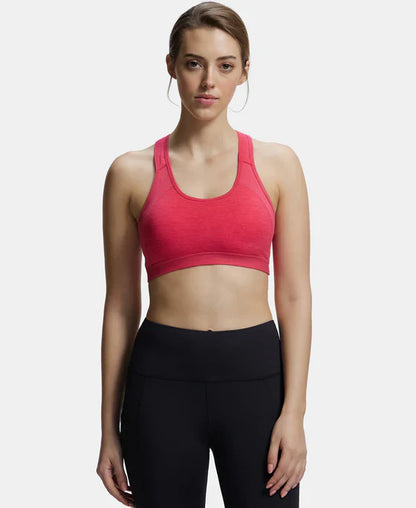 Jockey 1380 Women's Wirefree Padded Super Combed Cotton Elastane Stretch Full Coverage Racer Back Active Bra