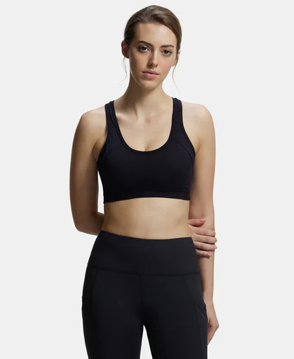 Jockey 1380 Women's Wirefree Padded Super Combed Cotton Elastane Stretch Full Coverage Racer Back Active Bra