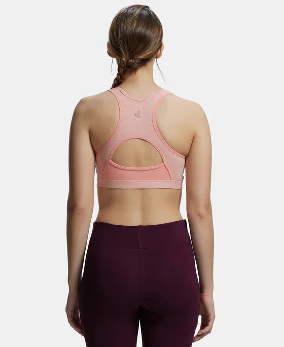Jockey 1380 Women's Wirefree Padded Super Combed Cotton Elastane Stretch Full Coverage Racer Back Active Bra