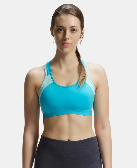 Jockey 1380 Women's Wirefree Padded Super Combed Cotton Elastane Stretch Full Coverage Racer Back Active Bra