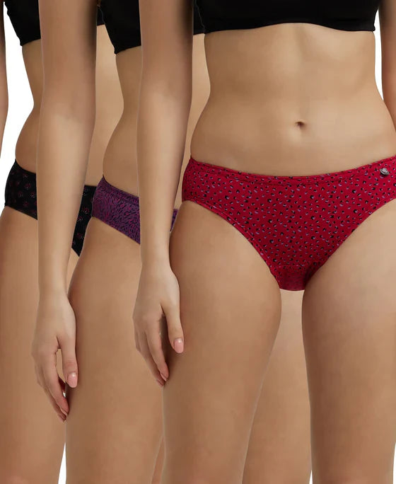 Jockey 1410P Women's Medium Coverage Super Combed Printed Bikini