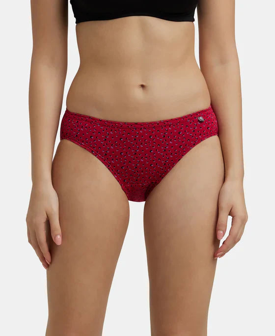 Jockey 1410P Women's Medium Coverage Super Combed Printed Bikini