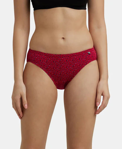 Jockey 1410P Women's Medium Coverage Super Combed Printed Bikini