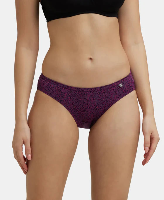 Jockey 1410P Women's Medium Coverage Super Combed Printed Bikini