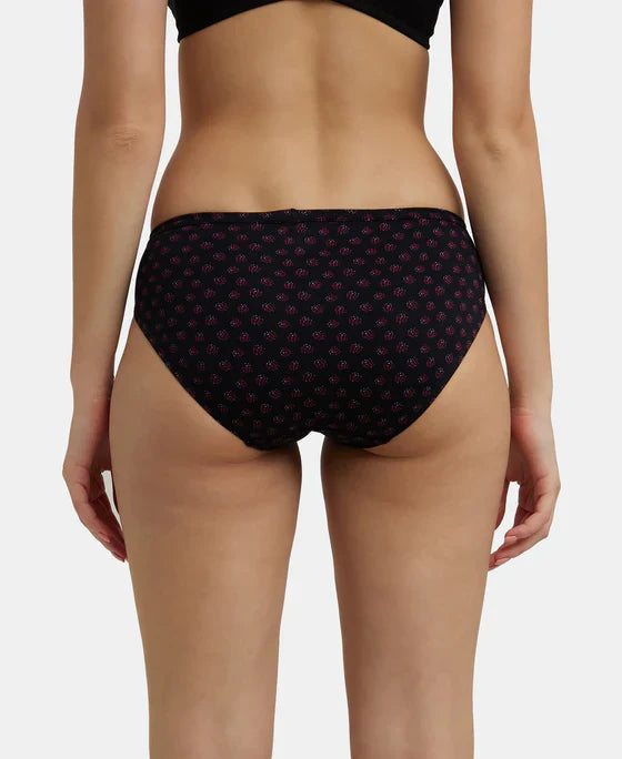 Jockey 1410P Women's Medium Coverage Super Combed Printed Bikini