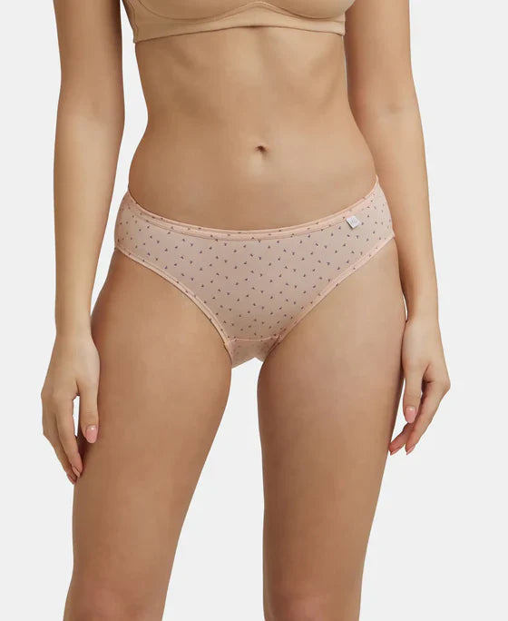 Jockey 1410P Women's Medium Coverage Super Combed Printed Bikini