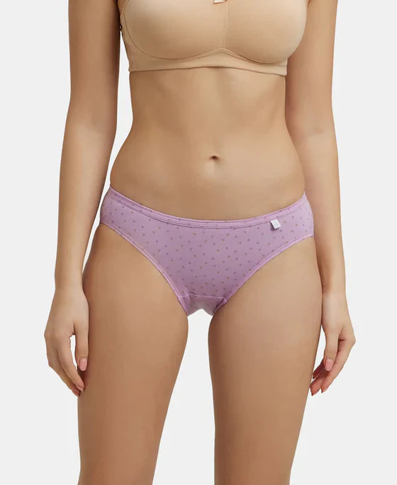 Jockey 1410P Women's Medium Coverage Super Combed Printed Bikini