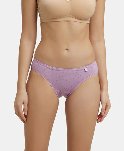 Jockey 1410P Women's Medium Coverage Super Combed Printed Bikini