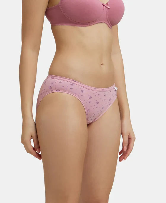 Jockey 1410P Women's Medium Coverage Super Combed Printed Bikini