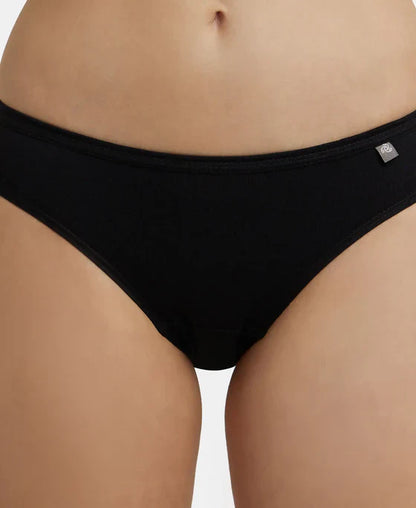Jockey 1410 Women's Medium Coverage Super Combed Cotton Mid Waist Bikini with Concealed Waistband
