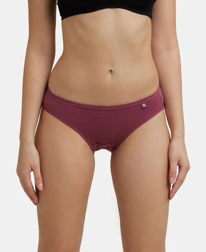 Jockey 1410 Women's Medium Coverage Super Combed Cotton Mid Waist Bikini with Concealed Waistband