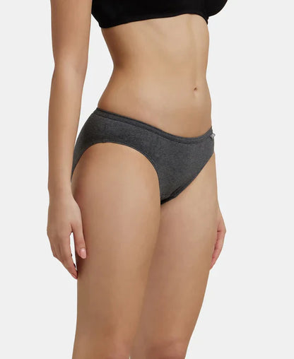 Jockey 1410 Women's Medium Coverage Super Combed Cotton Mid Waist Bikini with Concealed Waistband