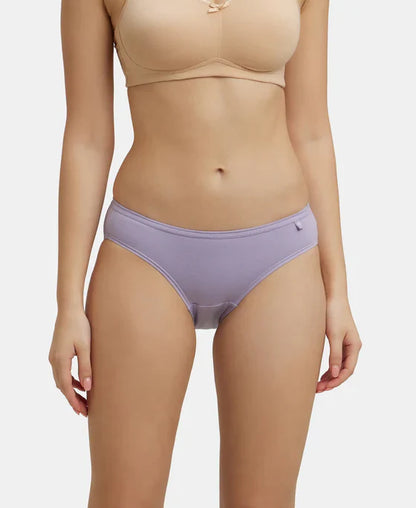 Jockey 1410 Women's Medium Coverage Super Combed Cotton Mid Waist Bikini with Concealed Waistband