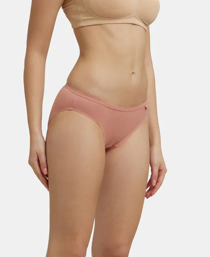 Jockey 1410 Women's Medium Coverage Super Combed Cotton Mid Waist Bikini with Concealed Waistband