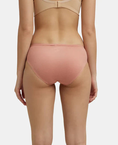 Jockey 1410 Women's Medium Coverage Super Combed Cotton Mid Waist Bikini with Concealed Waistband