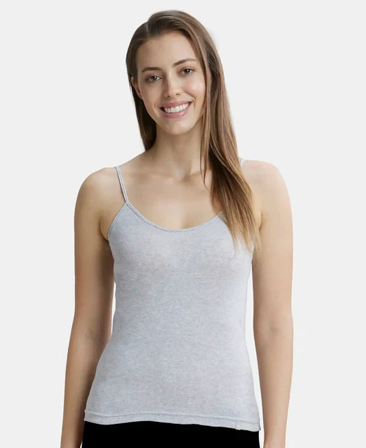 Jockey 1487 Women's Super Combed Cotton Rib Camisole with Adjustable Straps and StayFresh Treatment