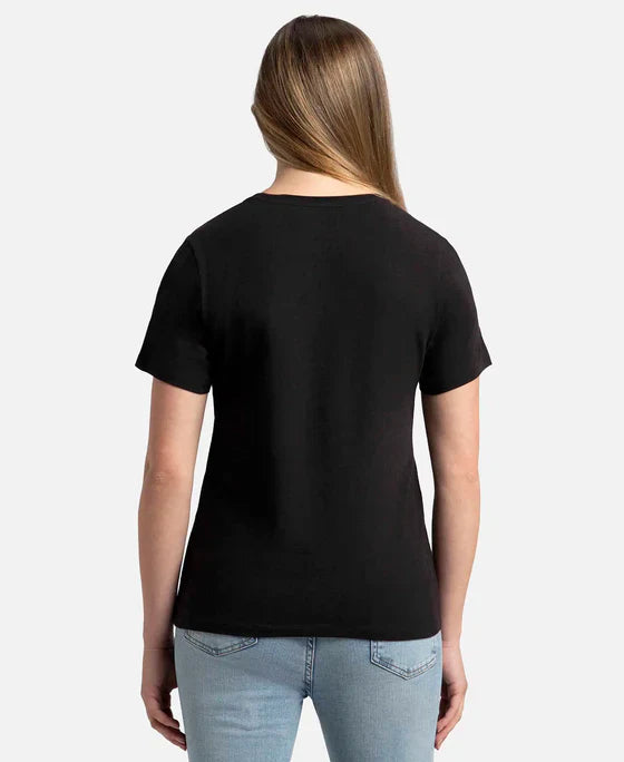 Jockey 1515 Women's Super Combed Cotton Elastane Regular Fit Solid Round Neck Half Sleeve T-Shirt